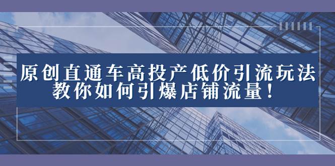 2023直通车高投产低价引流玩法，教你如何引爆店铺流量！-温馨分享网