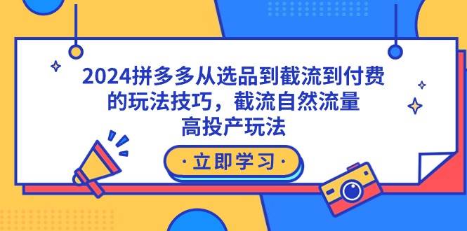 2024拼多多从选品到截流到付费的玩法技巧，截流自然流量玩法，高投产玩法-温馨分享网
