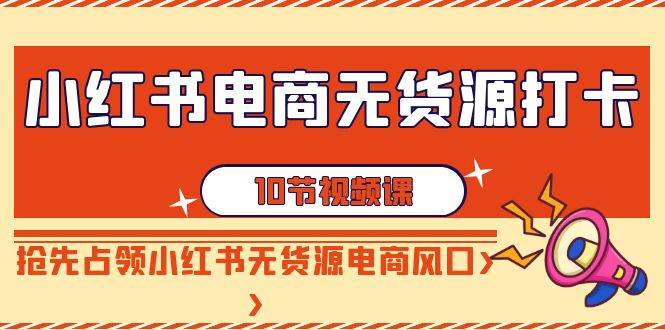 小红书电商-无货源打卡，抢先占领小红书无货源电商风口（10节课）-温馨分享网