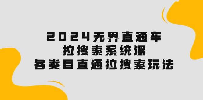 2024无界直通车·拉搜索系统课：各类目直通车 拉搜索玩法！-温馨分享网