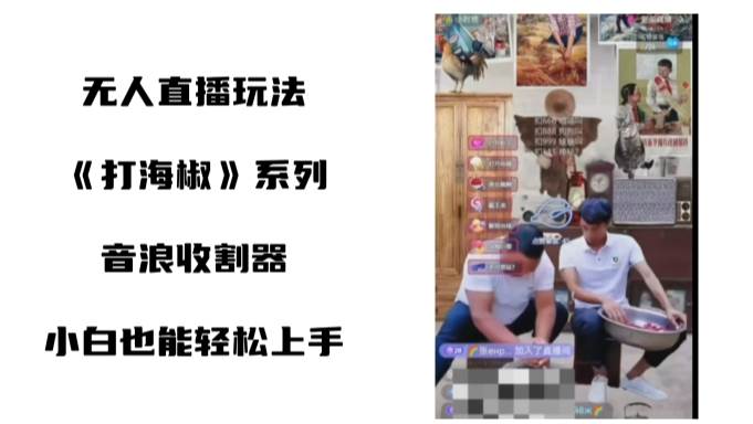打海椒无人直播整蛊项目，小白轻松上手撸音浪收割器（教程+工具+素材）-温馨分享网