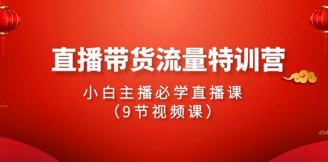 2024直播带货流量特训营，小白主播必学直播课（9节视频课）-温馨分享网