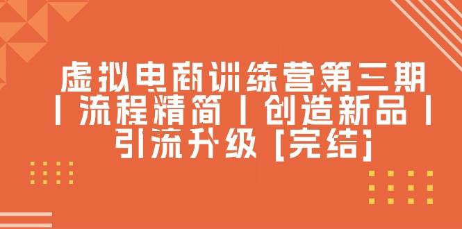 虚拟电商训练营第三期丨流程精简丨创造新品丨引流升级 [完结]-温馨分享网