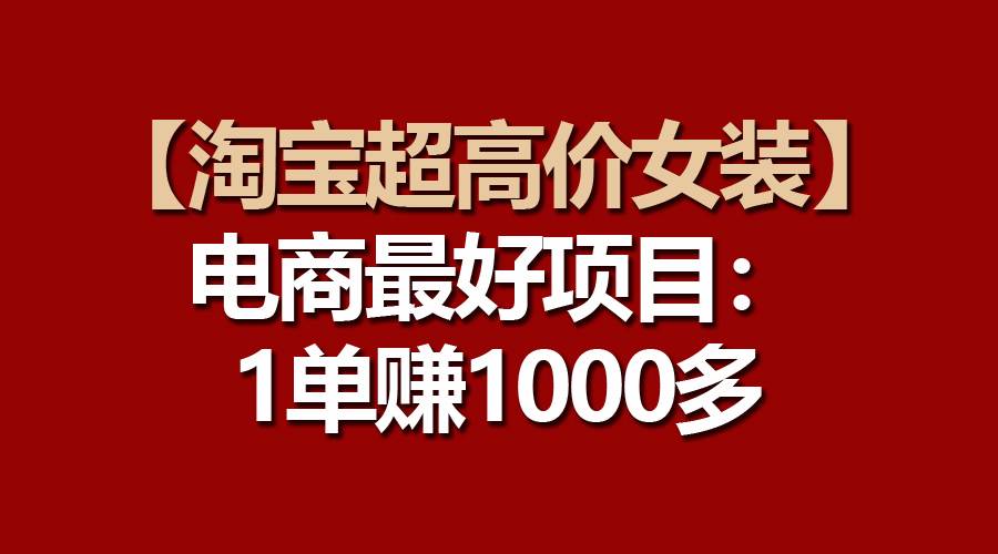【淘宝超高价女装】电商最好项目：一单赚1000多-温馨分享网