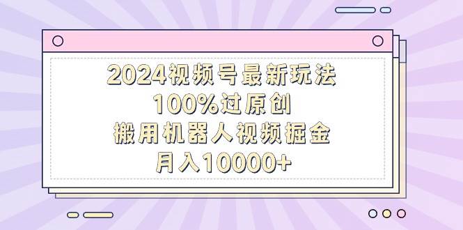 2024视频号最新玩法，100%过原创，搬用机器人视频掘金，月入10000+-温馨分享网