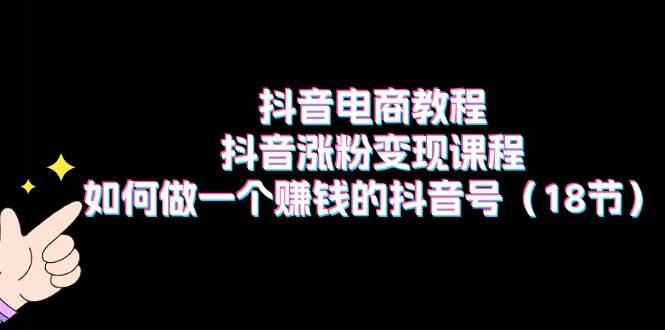 抖音电商教程：抖音涨粉变现课程：如何做一个赚钱的抖音号（18节）-温馨分享网