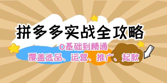 拼多多实战全攻略：0基础到精通，覆盖选品、运营、推广、起款-温馨分享网