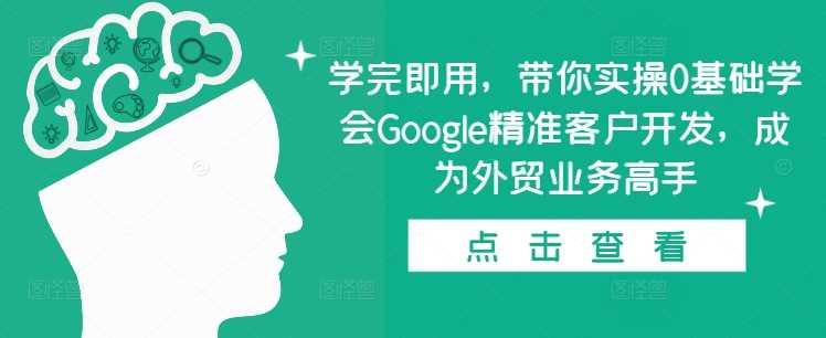 学完即用，带你实操0基础学会Google精准客户开发，成为外贸业务高手-温馨分享网