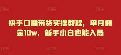 快手口播带货实操教程，单月佣金10w，新手小白也能入局-温馨分享网