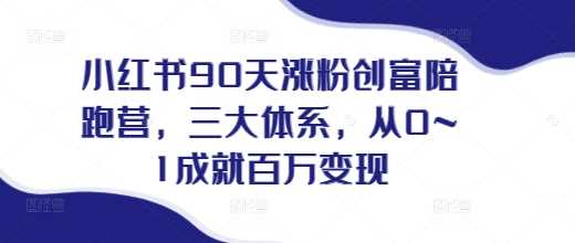 小红书90天涨粉创富陪跑营，​三大体系，从0~1成就百万变现，做小红书的最后一站-温馨分享网