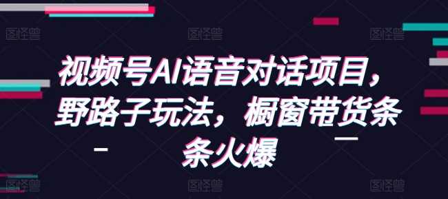 视频号AI语音对话项目，野路子玩法，橱窗带货条条火爆-温馨分享网