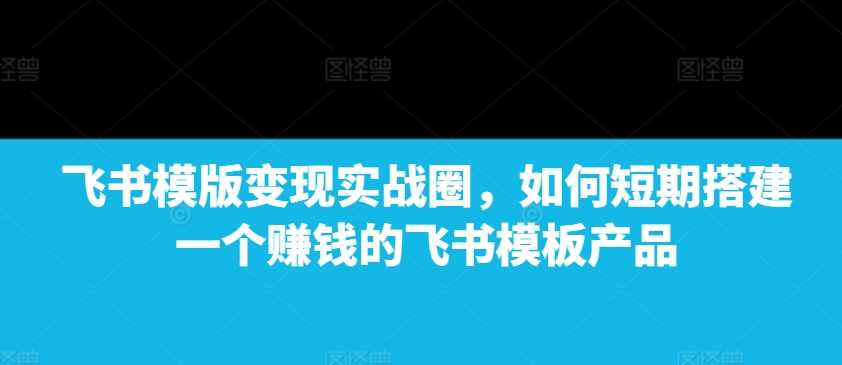 飞书模版变现实战圈，如何短期搭建一个赚钱的飞书模板产品-温馨分享网