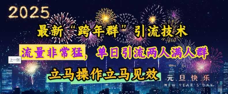 最新“跨年群”引流，流量非常猛，单日引流两人满人群，立马操作立马见效【揭秘】-温馨分享网