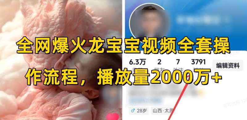 全网爆火龙宝宝视频全套操作流程，播放量2000万+-温馨分享网