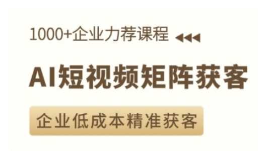 AI短视频矩阵获客实操课，企业低成本精准获客-温馨分享网