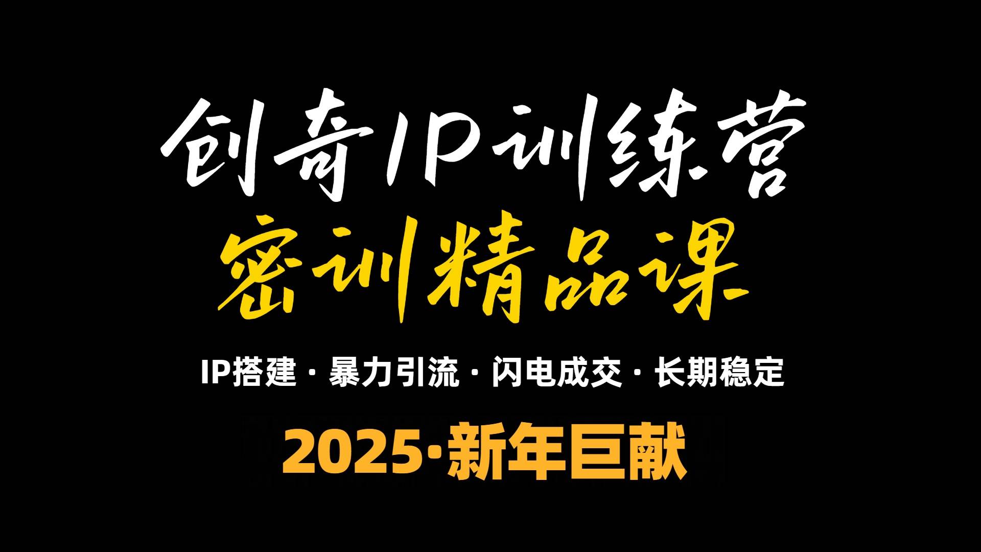 2025年“知识付费IP训练营”小白避坑年赚百万，暴力引流，闪电成交-温馨分享网