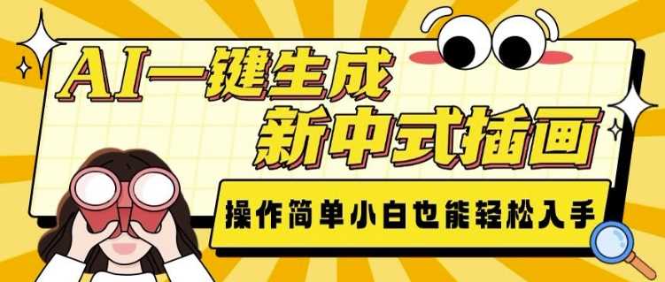 AI一键生成新中式插画， 操作简单，小白也能轻松入手-温馨分享网