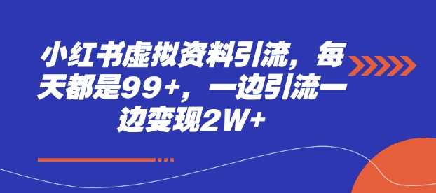小红书虚拟资料引流，每天都是99+，一边引流一边变现2W+-温馨分享网