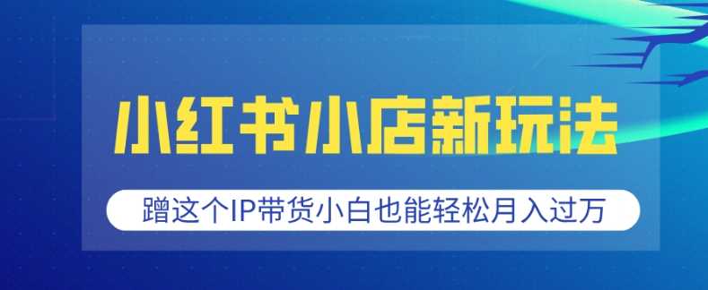 小红书小店新玩法，蹭这个IP带货，小白也能轻松月入过W【揭秘】-温馨分享网