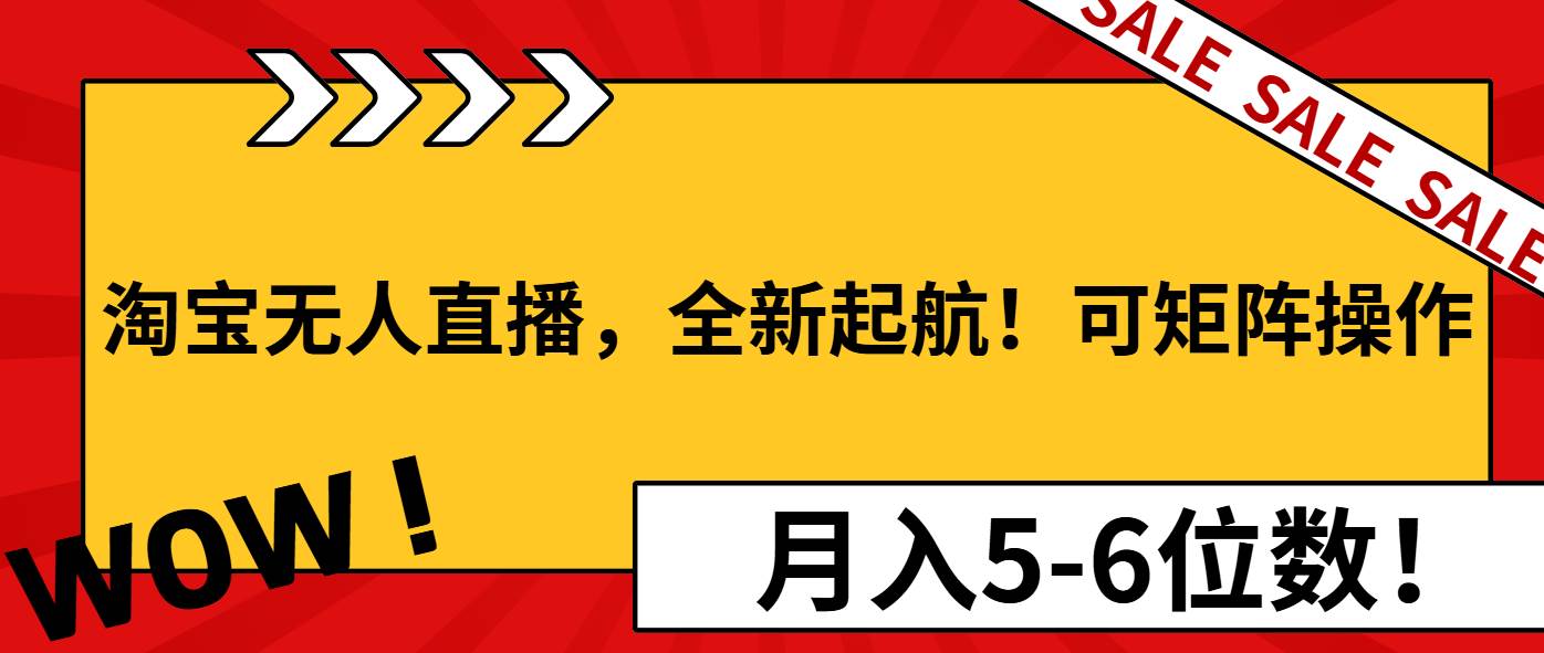 淘宝无人直播，全新起航！可矩阵操作，月入5-6位数！-温馨分享网