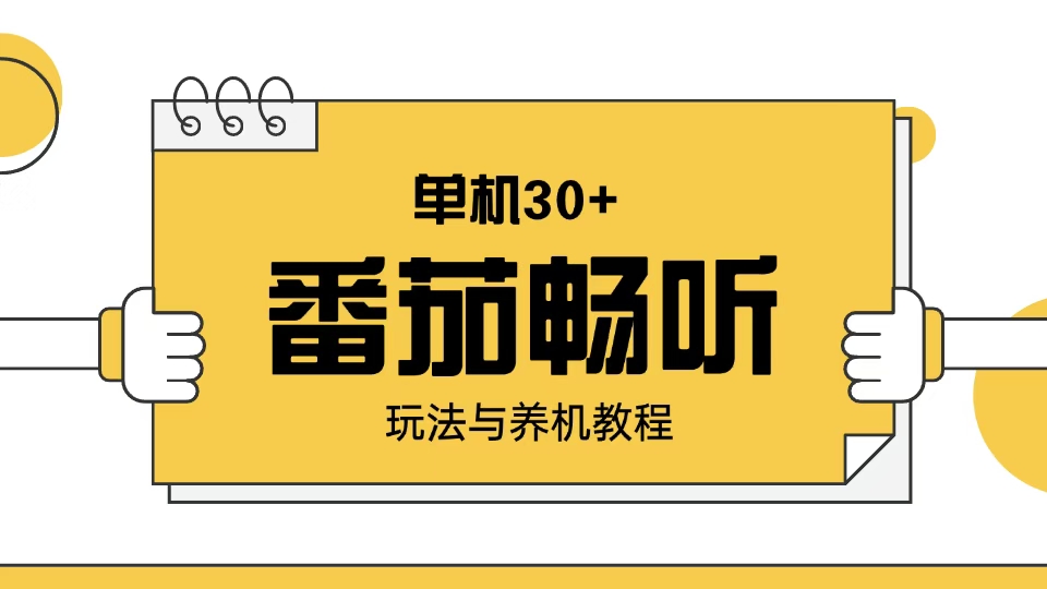 番茄畅听玩法与养机教程：单日日入30+。-温馨分享网