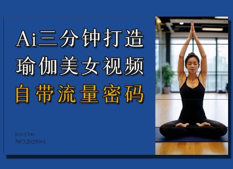 Ai3分钟打造瑜伽美女视频，自带流量密码-温馨分享网