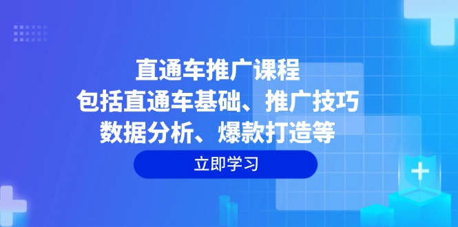 直通车推广课程：包括直通车基础、推广技巧、数据分析、爆款打造等-温馨分享网