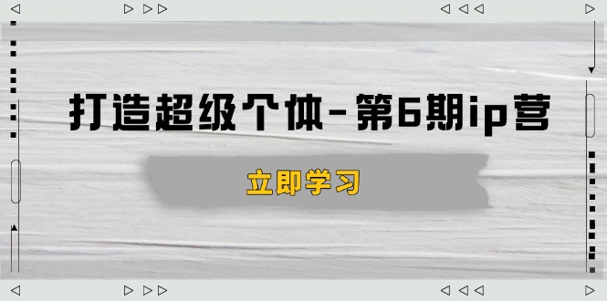 打造 超级个体-第6期ip营：商业认知,产品设计,成交演练,解决知识变现难题-温馨分享网