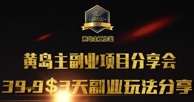 黄岛主副业分享会1期：3天3个副业玩法，速度上车-温馨分享网