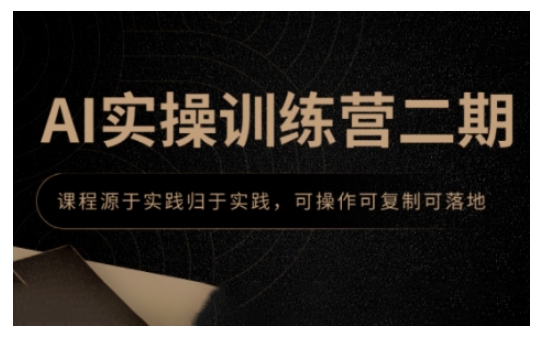 AI实操训练营二期，课程源于实践归于实践，可操作可复制可落地-温馨分享网