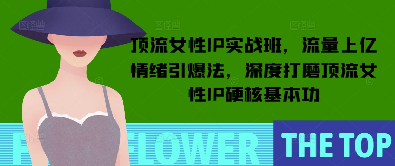 顶流女性IP实战班，流量上亿情绪引爆法，深度打磨顶流女性IP硬核基本功-温馨分享网