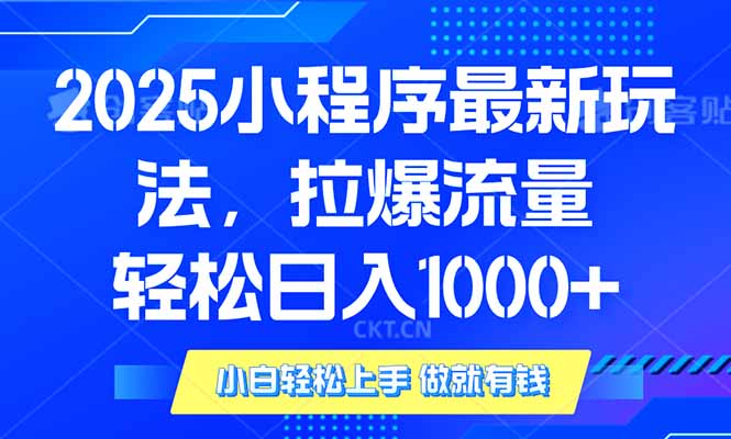 2025年小程序最新玩法，流量直接拉爆，单日稳定变现1000+-温馨分享网