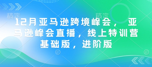12月亚马逊跨境峰会， 亚马逊峰会直播，线上特训营基础版，进阶版-温馨分享网