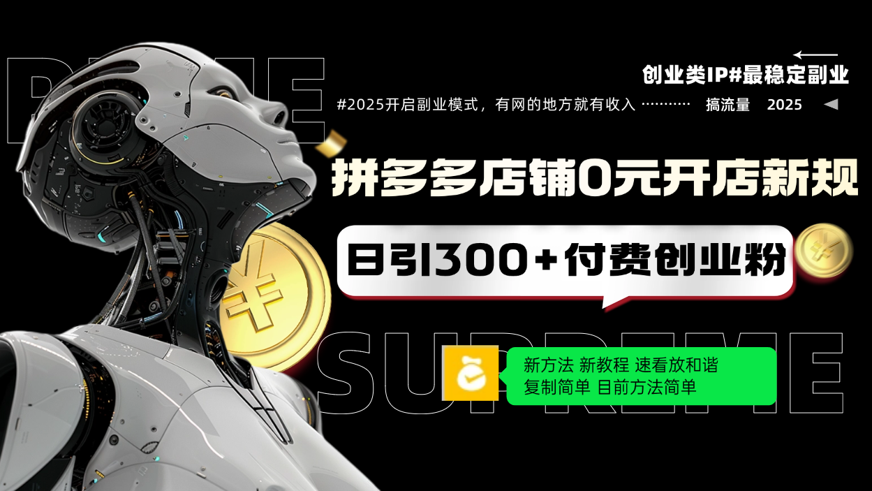 拼多多店铺0元开店新规，日引300+付费创业粉，目前方法简单复制粘贴可矩阵-温馨分享网
