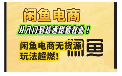 闲鱼电商实战课，从入门到精通秘籍在此，闲鱼电商无货源玩法超燃!-温馨分享网