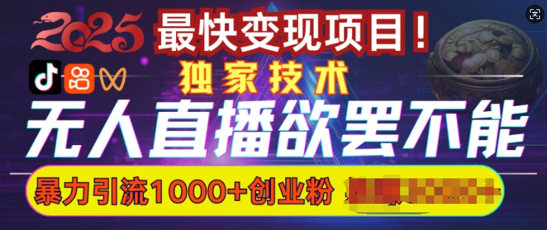 欲罢不能的无人直播引流，超暴力日引流1000+高质量精准创业粉-温馨分享网