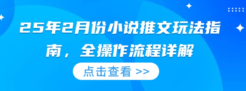 25年2月份小说推文玩法指南，全操作流程详解-温馨分享网