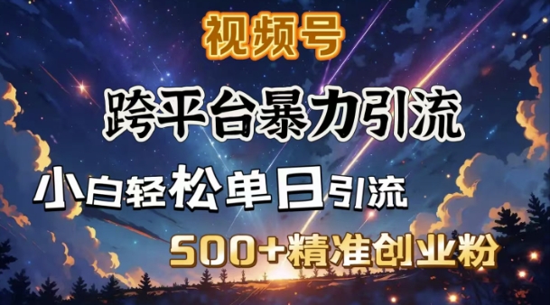 跨平台暴力引流，私域完美闭环，日引500+精准创业粉-温馨分享网