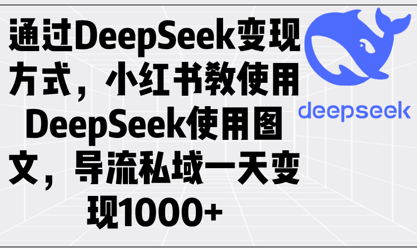 通过DeepSeek变现方式，小红书教使用DeepSeek图文，导流私域一天变现1000+-温馨分享网