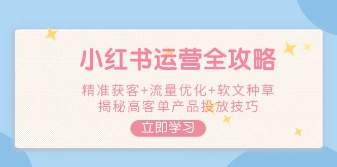 小红书运营全攻略，精准获客+流量优化+软文种草，揭秘高客单产品投放技巧-温馨分享网