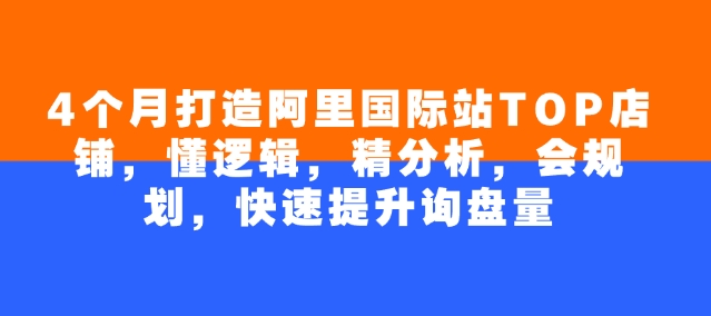 4个月打造阿里国际站TOP店铺，懂逻辑，精分析，会规划，快速提升询盘量-温馨分享网