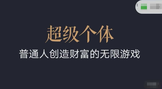 超级个体2024-2025翻盘指南，普通人创造财富的无限游戏-温馨分享网