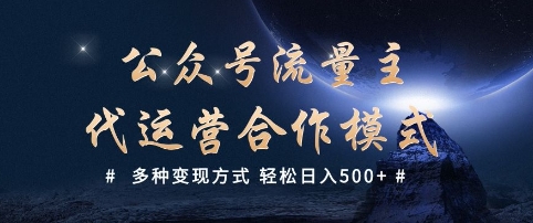公众号流量主代运营  多种变现方式 轻松日入5张【揭秘】-温馨分享网