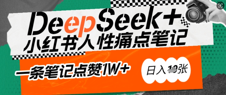 AI赋能小红书爆款秘籍：用DeepSeek轻松抓人性痛点，小白也能写出点赞破万的吸金笔记，日入多张-温馨分享网