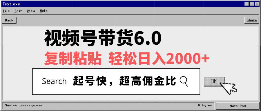 视频号带货6.0，轻松日入2000+，起号快，复制粘贴即可，超高佣金比-温馨分享网
