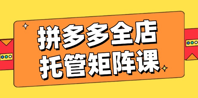 拼多多全店托管矩阵课，盈利动销玩法，高效计划设置，提升店铺效益-温馨分享网