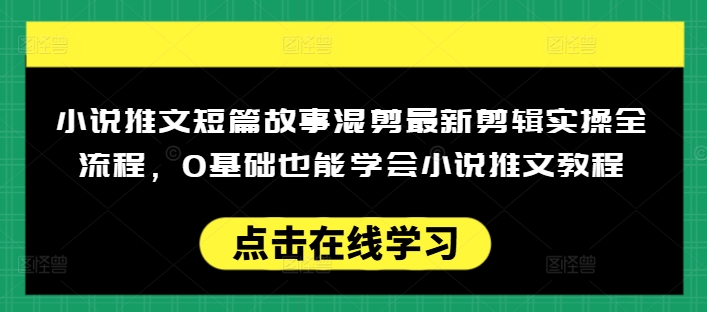 小说推文短篇故事混剪最新剪辑实操全流程，0基础也能学会小说推文教程，肯干多发日入多张-温馨分享网