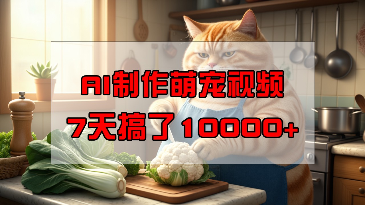 靠AI制作萌宠视频，7天搞了1万+，操作简单门槛低，有手机就行-温馨分享网