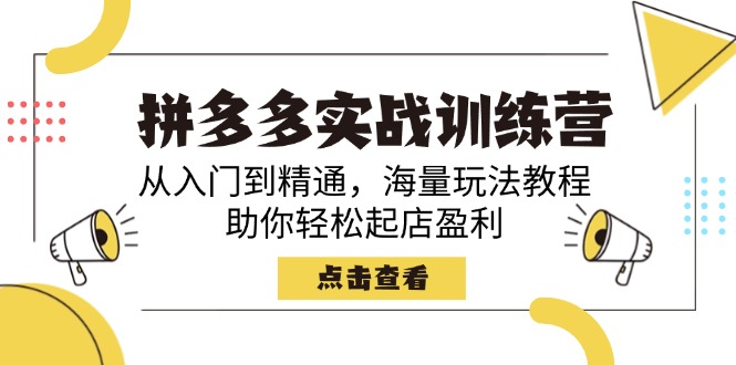 拼多多实战训练营，从入门到精通，海量玩法教程，助你轻松起店盈利-温馨分享网