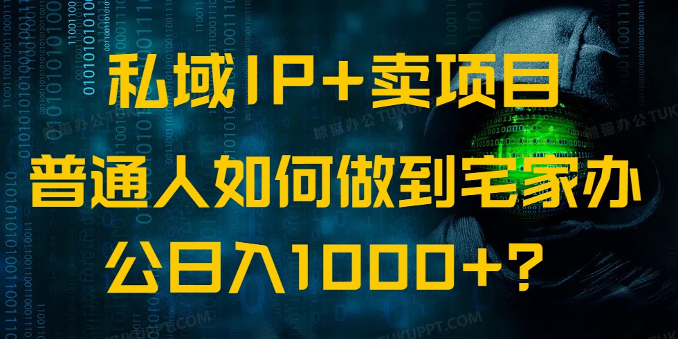 私域IP+卖项目，普通人如何做到宅家办公实现日入1000+-温馨分享网